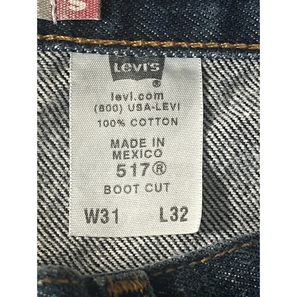 Vtg Levis 517 Jeans Mens W31 L32 Blue Cotton Bootcut Dark Wash At Denim Pants Y2